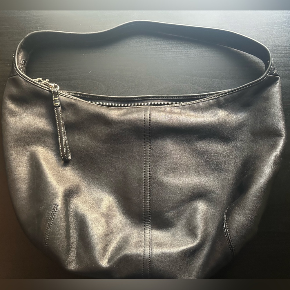 Vintage Coach Ergo Black Leather Large Hobo Shoulder Bag 9223